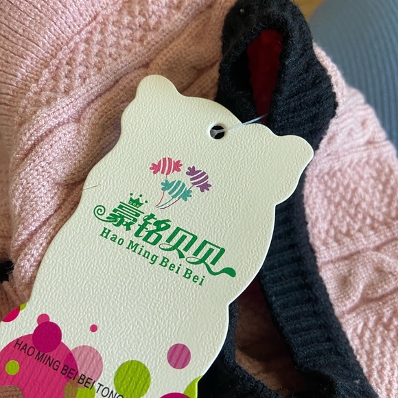 Girls Cardigan and Skirt Set hao ming bei bei Pink And Black Size 8 - Picture 4 of 5